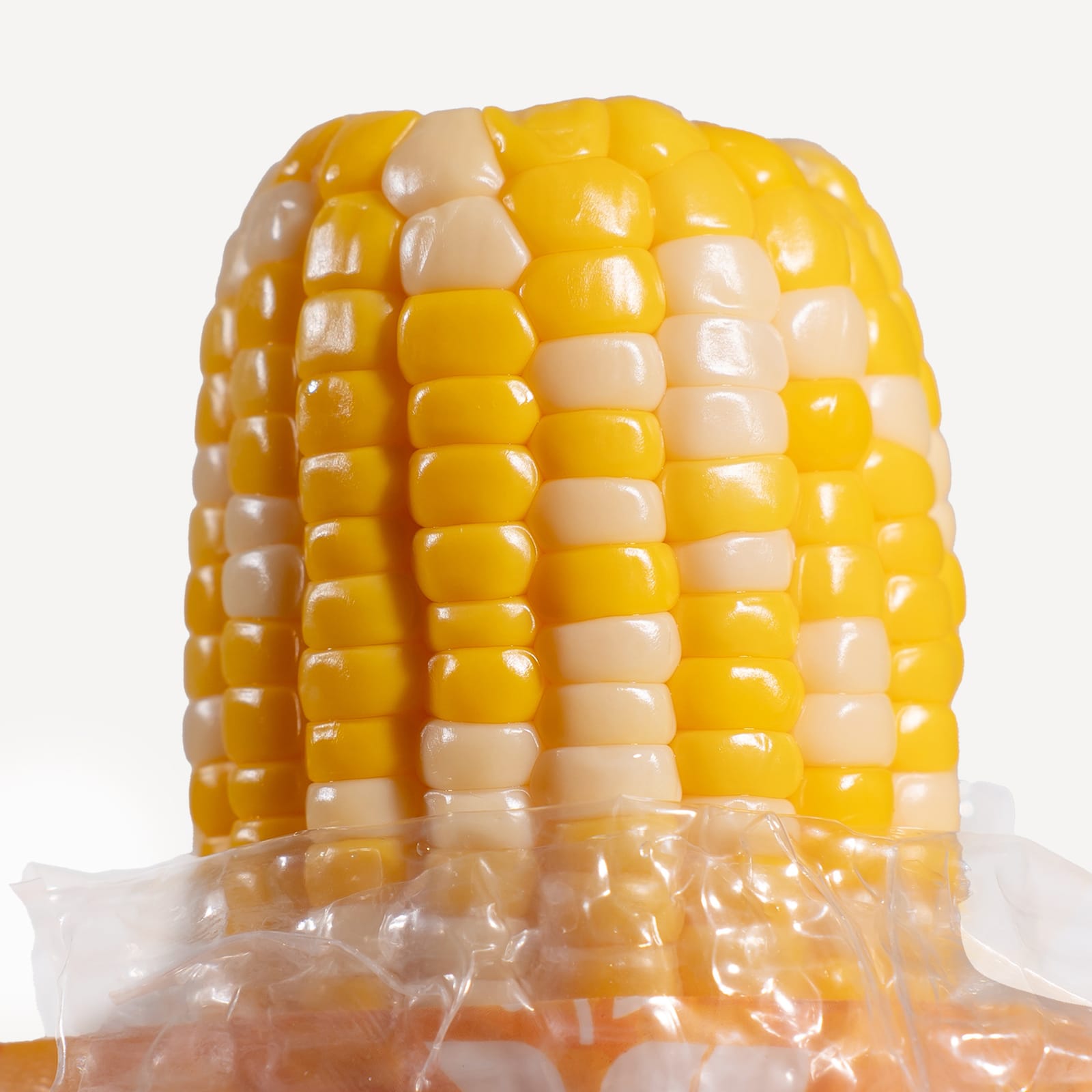 Pearl sweet corn from Cameron Highlands, opened from its Natural Fare vacuum pack, glossy kernels ready to eat