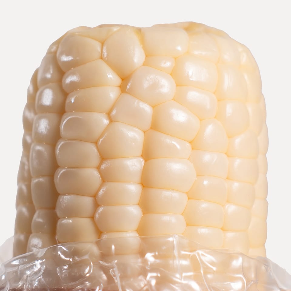 White sweet corn, kernels close up